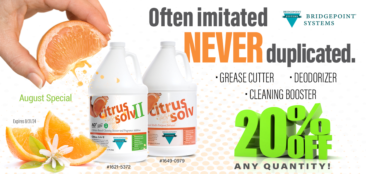 OFten imitated Never duplicated. Citrus Solv August Special, 20% off any quantity.